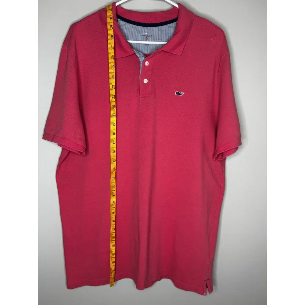 Vineyard Vines Pink Polo Shirt Whale Logo Preppy Coastal Cotton Mens L - Picture 6 of 6